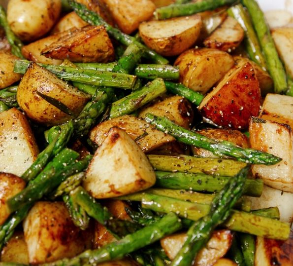 Blackberry Balsamic New Potatoes and Asparagus